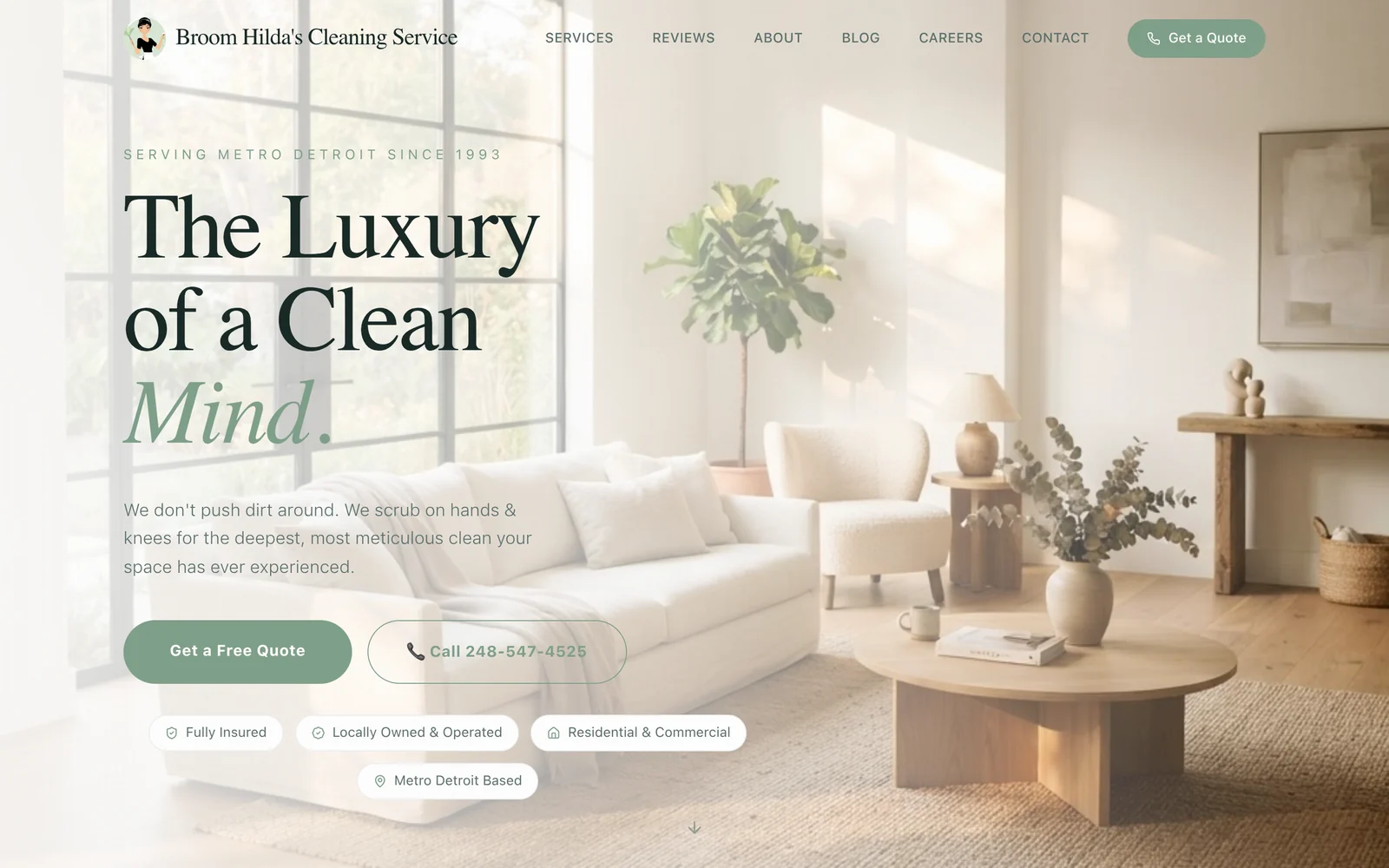 Broom Hilda's Cleaning website